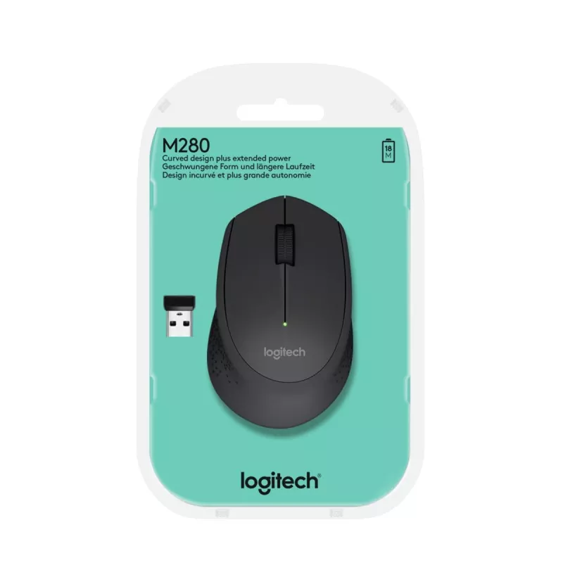 LOGITECH rato sem fios M280-preto 2,4GHz
