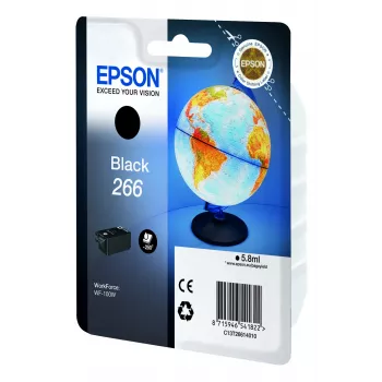 Epson Globe embalagem individual preto 266 cartucho de tinta, preto, tinta pigmentada, 5,8 ml, 1 unid., 250 páginas