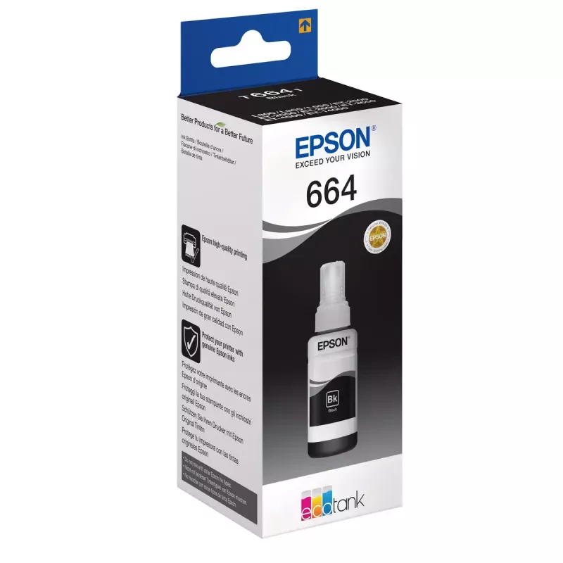 Epson 664 Ecotank garrafa de tinta preta (70 ml)