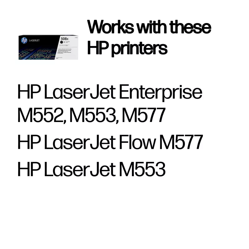 HP 508X High Yield cartucho de toner original LaserJet preto, 12.500 páginas, preto, 1 unid.