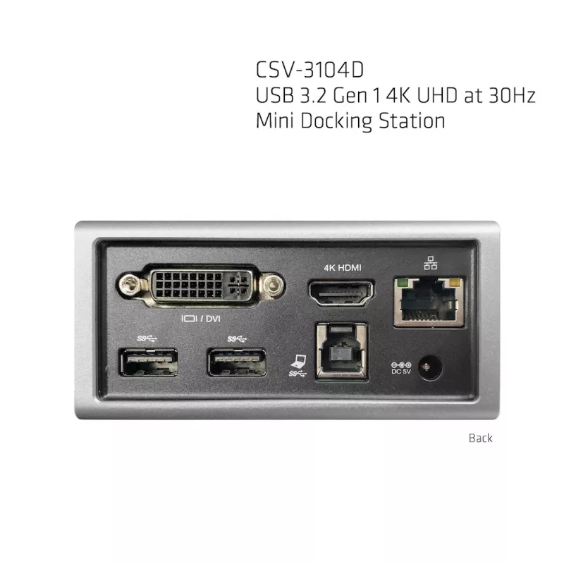 Estação de acoplamento mini CLUB3D USB 3.2 Gen 1 4K UHD a 30 Hz design ultra-slim