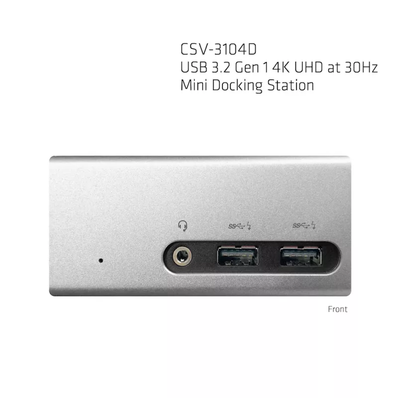 Estação de acoplamento mini CLUB3D USB 3.2 Gen 1 4K UHD a 30 Hz design ultra-slim