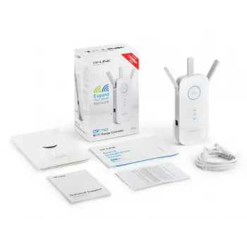Extensor TP-LINK RE450 802.11ac, 2,4 GHz/5 GHz, 450+1300 Mbit/s, 10/100/1000 Mbit/s, portas Ethernet LAN (RJ-45) 1, tipo de antena 3x externa