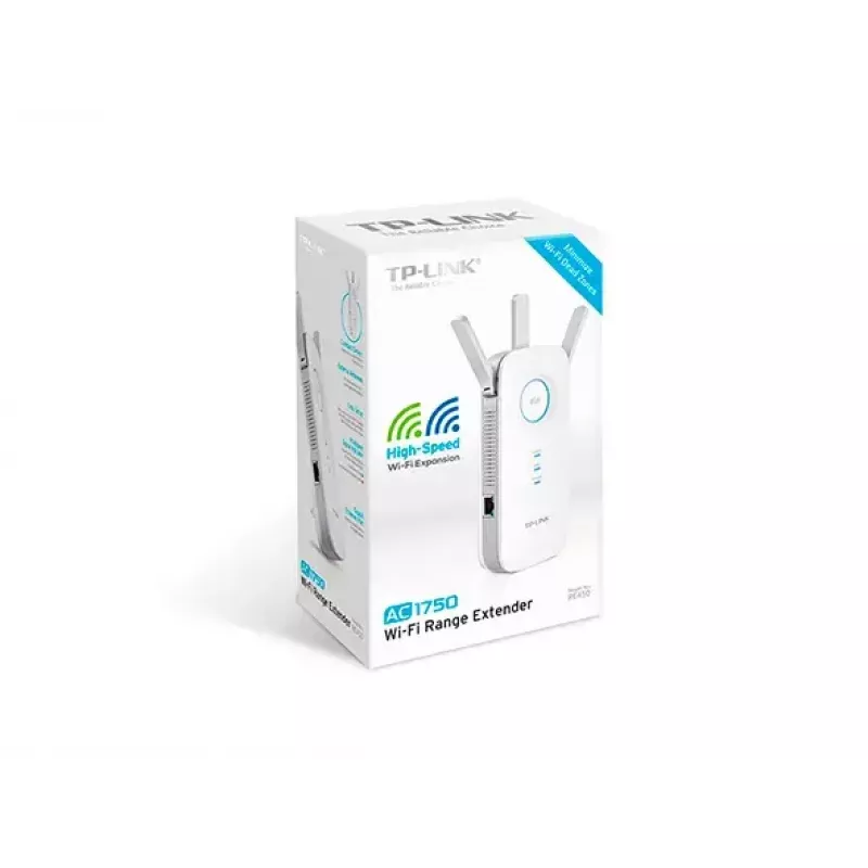 Extensor TP-LINK RE450 802.11ac, 2,4 GHz/5 GHz, 450+1300 Mbit/s, 10/100/1000 Mbit/s, portas Ethernet LAN (RJ-45) 1, tipo de antena 3x externa