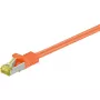 Patch cord Cat 6A S/FTP (PiMF) Goobay, Cat7, 500 MHz, RJ45–RJ45, contactos dourados, 2 m, laranja