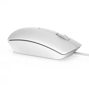 Rato com fio DELL - MS116 - branco, ambidestro, ótico, USB Type-A, 1000 DPI, branco