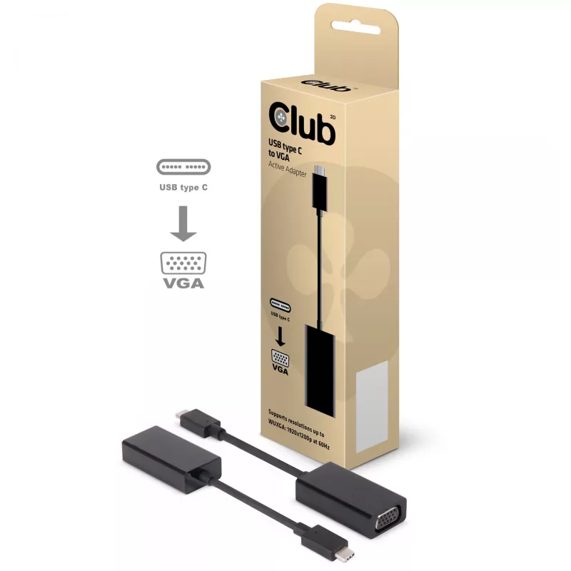 Adaptador ativo USB 3.1 Type-C para VGA CLUB3D CAC-1502