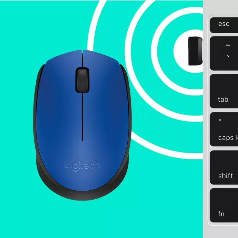 Logitech M171 rato RF sem fios ótico 1000 DPI, azul