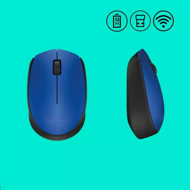 Logitech M171 rato RF sem fios ótico 1000 DPI, azul
