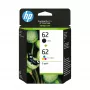 HP 62 pack de 2 cartuchos de tinta originais preto/tricolor, preto, ciano, magenta, amarelo, tinta à base de pigmento, 2 unid., 200 páginas