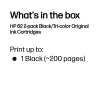 HP 62 pack de 2 cartuchos de tinta originais preto/tricolor, preto, ciano, magenta, amarelo, tinta à base de pigmento, 2 unid., 200 páginas