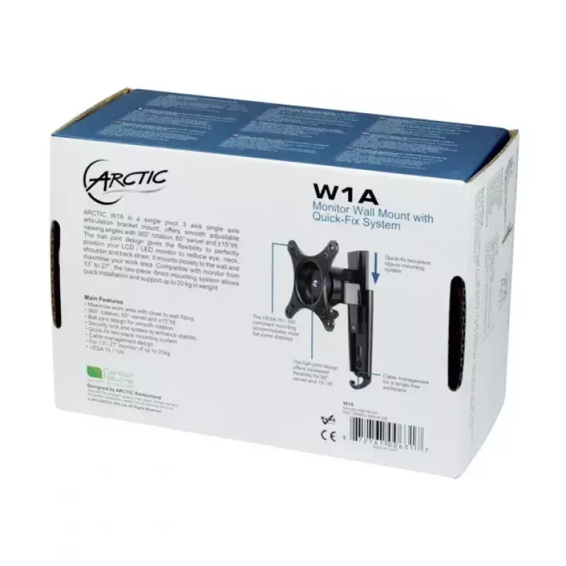 ARCTIC W1A - Suporte de parede para monitor