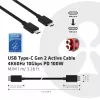 CLUB3D USB Gen2 tipo C Vídeo 4K60Hz, dados 10Gbit/s e carregamento 100W 1 metro M/F
