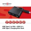 CLUB3D USB Type C para VGA + USB 3.0 + USB Type C Carregamento Mini Dock
