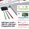 CLUB3D USB Type C para VGA + USB 3.0 + USB Type C Carregamento Mini Dock