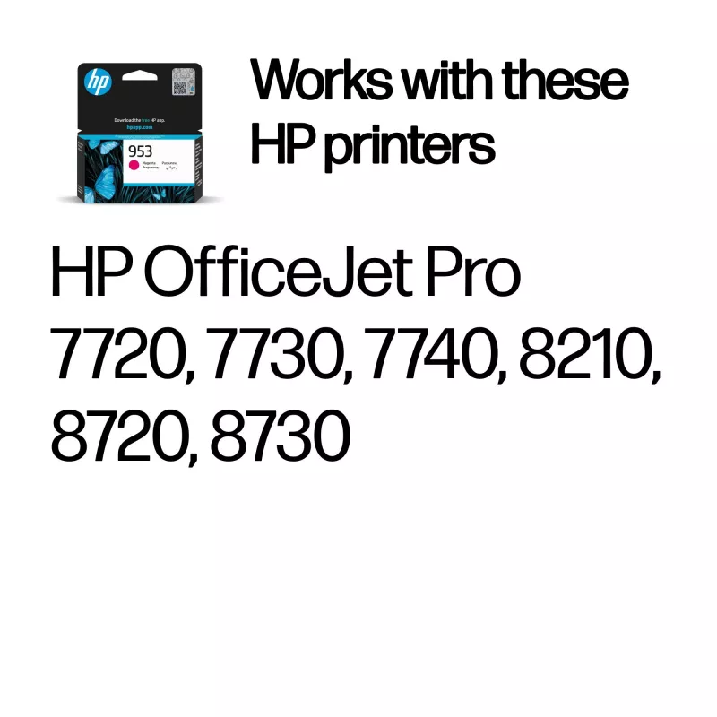 Cartucho HP Tinta 953 F6U13AE magenta