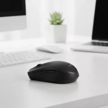 Rato ótico sem fio Logitech B170 RF, ambidestro, 3 botões, preto, alcance de 10 m, até 12 meses de autonomia da bateria