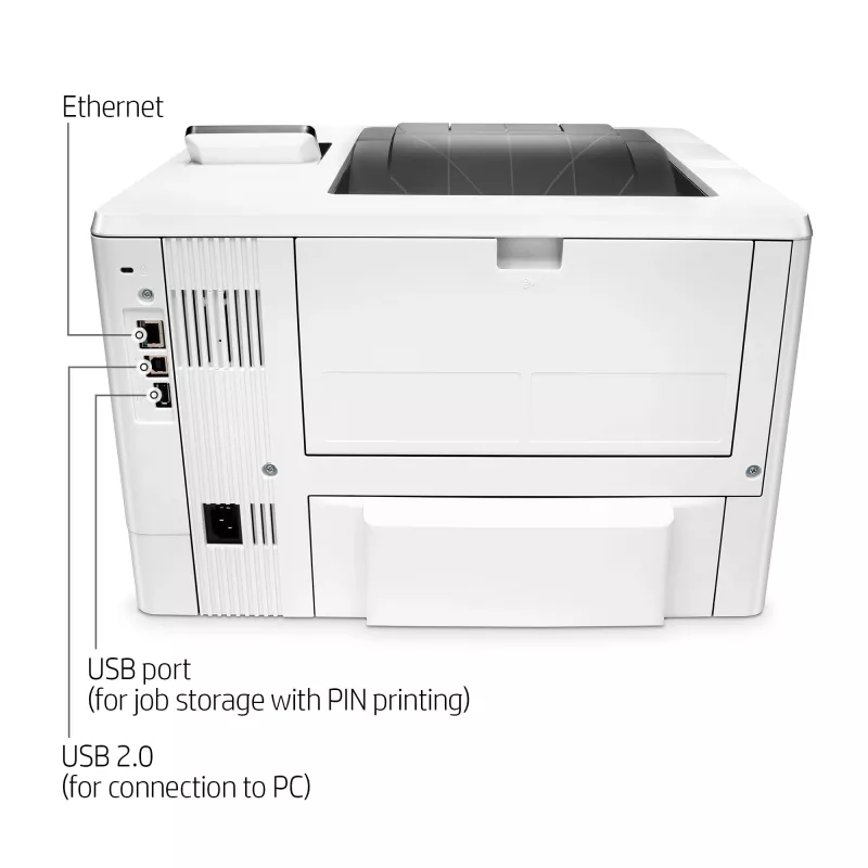 HP LaserJet Pro M501dn, Laser, 600 x 600 DPI, A4, 43 ppm, impressão frente e verso, preparada para rede