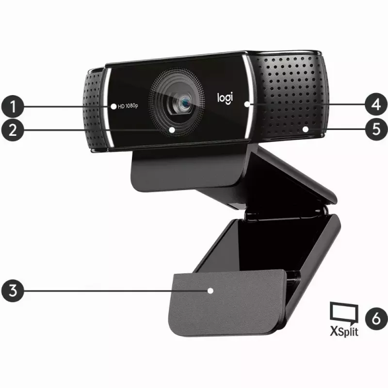 Webcam Logitech C922 1920 x 1080 pixels USB Preto