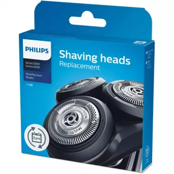 Cabeças de corte de substituição para máquina de barbear elétrica Philips SHAVER Series 5000 SH50/50, 3 cabeças, cromado