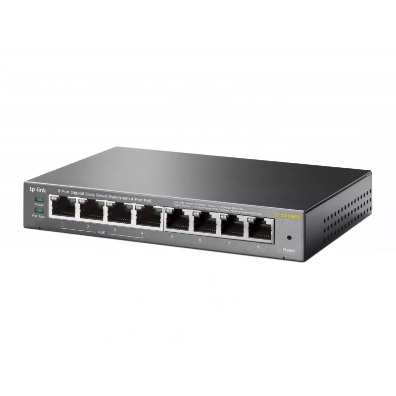Switch gerido TP-Link TL-SG108PE 8 portas Gigabit com 4 portas PoE