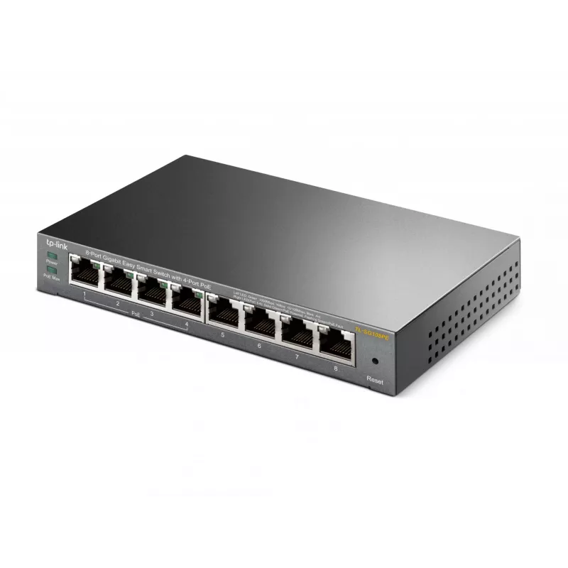 Switch gerido TP-Link TL-SG108PE 8 portas Gigabit com 4 portas PoE