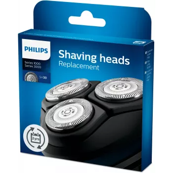 Cabeças de corte de substituição Philips SHAVER Series 3000 SH30/50 — 3 cabeças de aço inoxidável