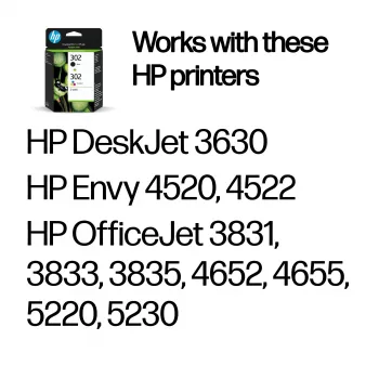 HP 302 pack de 2 Preto/Tricolor Cartuchos de tinta originais
