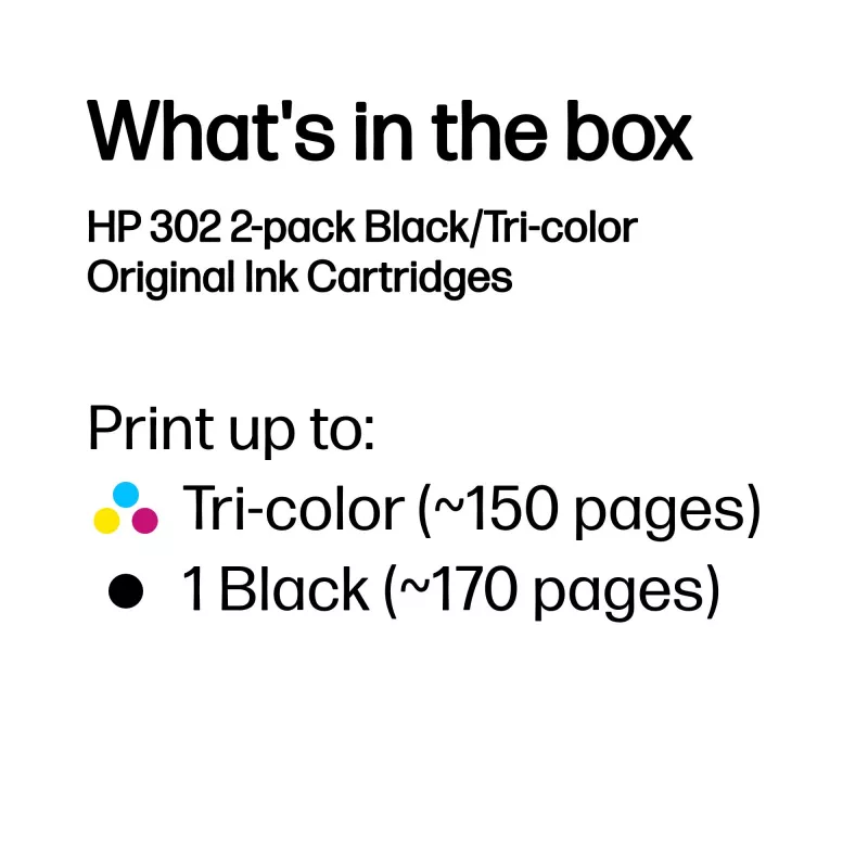 HP 302 pack de 2 Preto/Tricolor Cartuchos de tinta originais