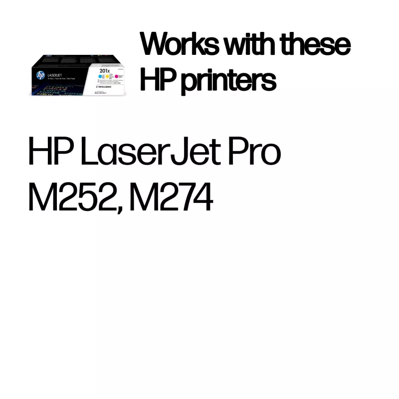 HP 201X pack de 3 Toners originais LaserJet de alta capacidade ciano/magenta/amarelo