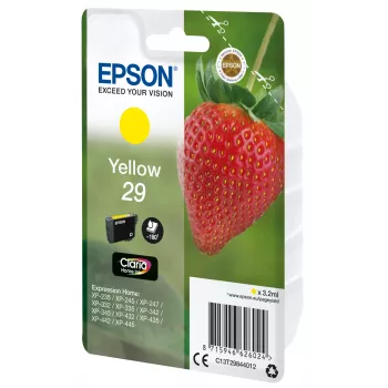 Epson Strawberry pack individual amarelo 29 Claria Home Ink, capacidade standard, amarelo, tinta à base de pigmento, 3.2 ml, 1 unid., 180 páginas
