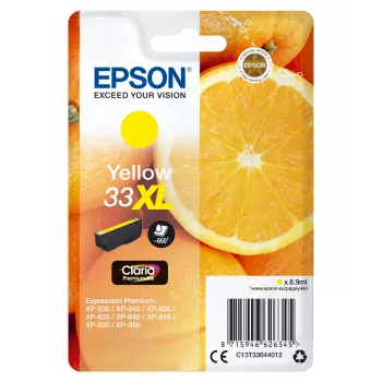 Epson Oranges pack individual amarelo 33XL Claria Premium Ink