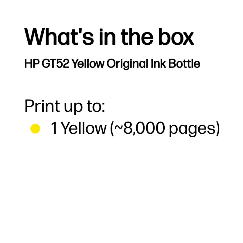 HP GT52 Garrafa de tinta original amarelo
