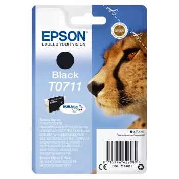 Epson Cheetah pack individual preto T0711 DURABrite Ultra tinta