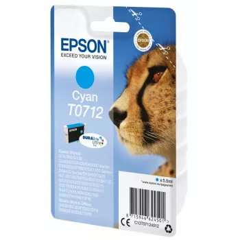 Epson pack individual ciano T0712 DURABrite Ultra tinta, autonomia padrão, ciano, 5,5 ml, 1 unid.