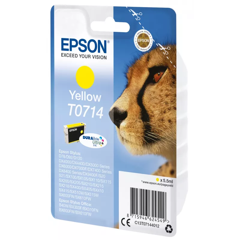 Epson pack individual amarelo T0714 DURABrite Ultra tinta