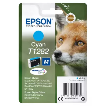 Epson Fox pack individual ciano T1282 DURABrite Ultra tinta, ciano, 3,5 ml, 1 unid., 260 páginas