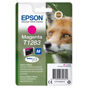 Epson Fox pack individual magenta T1283 DURABrite Ultra tinta, magenta, tinta pigmentada, 3,5 ml, 1 unid., 160 páginas