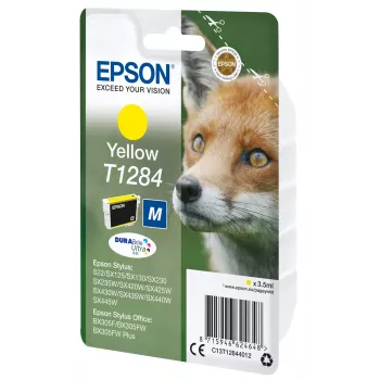 Epson Fox pack individual amarelo T1284 DURABrite Ultra tinta, amarelo, tinta pigmentada, 3,5 ml, 1 unid., 260 páginas