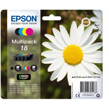 Cartucho de tinta Epson 18 multipack C13T18064012 preto, ciano, magenta, amarelo