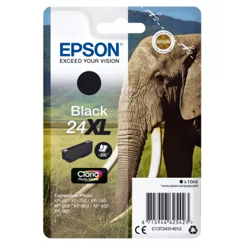 Epson Elephant pack individual preto 24XL Claria Photo HD tinta