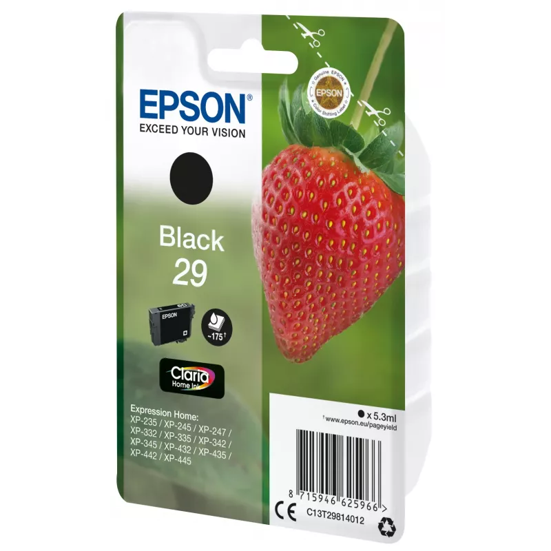 Epson Strawberry pack individual preto 29 Claria Home tinta