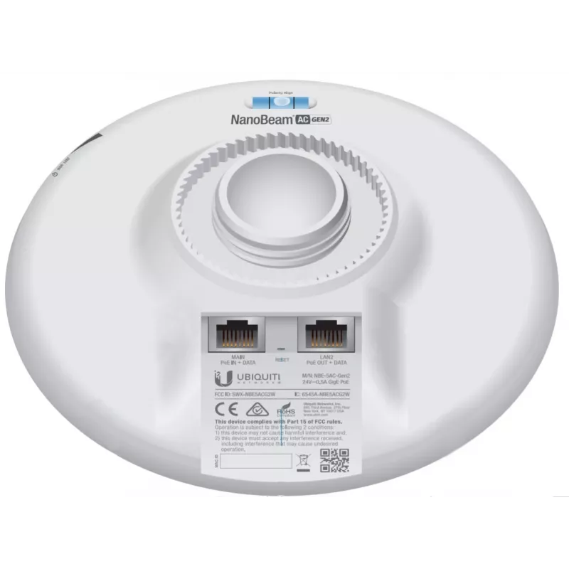 Ponto de acesso UBIQUITI NETWORKS Nano Beam Ac Gen2 Nbe-5ac-gen2 Airmax Atheros MIPS 74kc branco