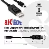 Club 3D CAC-1115 cabo de Mini DisplayPort 1.4 para DisplayPort 1.4, HBR3, 8K60Hz, 2 m, preto