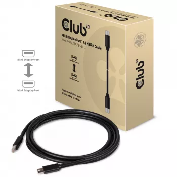 Cabo CLUB3D Mini DisplayPort 1.4 HBR3 8K60Hz macho / macho 2 m / 6,56 pés