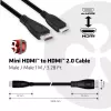 Club 3D CAC-1350 cabo de Mini HDMI para HDMI 2.0, 4K60Hz, macho/macho, 1 m, preto