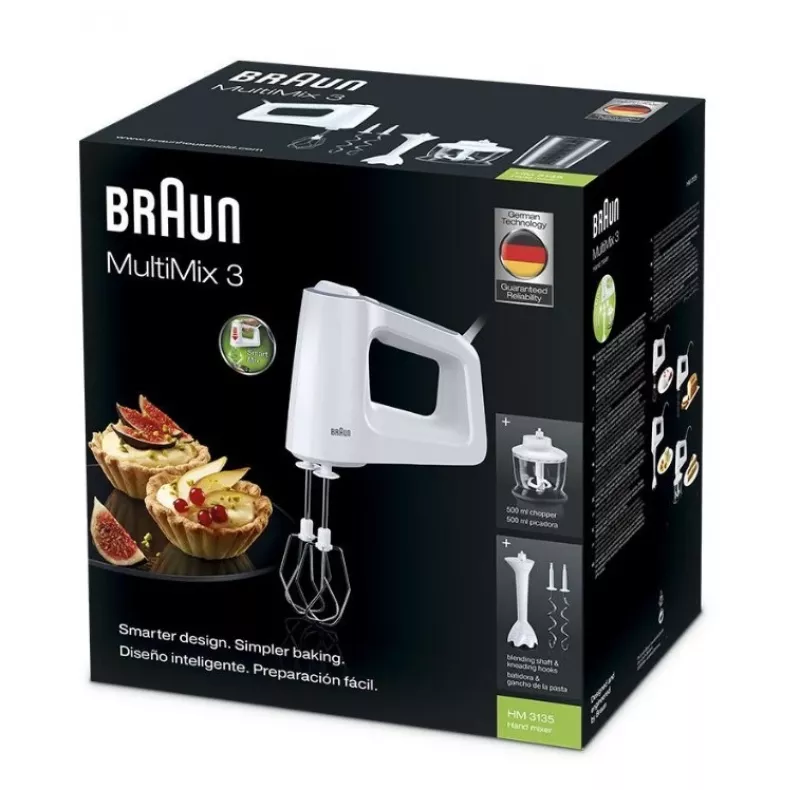 Batedeira Braun HM 3135 WH 500 W cinzento, branco