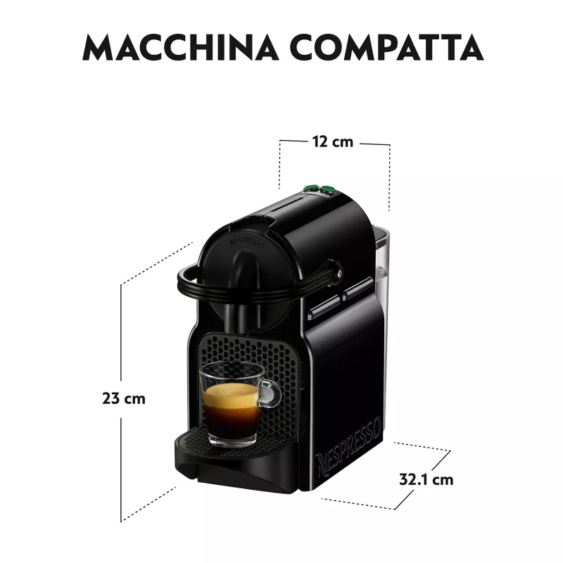 Máquina de café expresso de cápsulas De’Longhi Inissia EN 80.BAE, Nespresso, depósito de água 0,7 L, 19 bar, preto
