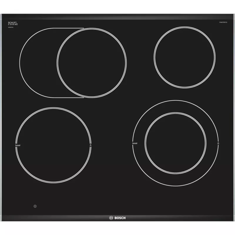 Placa de cozinha Bosch Serie 8 PKN675DP1D preto, aço inoxidável encastrar placa vitrocerâmica 4 zona(s)