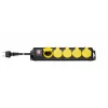 Extensão elétrica Goobay 45194 3 m 5 tomadas para interior/exterior preto amarelo